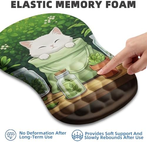 Ergonomic Mouse Pad with Wrist Rest, Memory Foam Wrist Support,Massage Bump