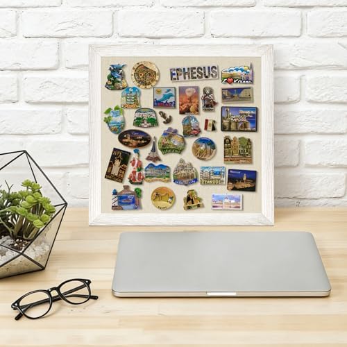 DOLLAR BOSS Double-Sided Bulletin Boards with Linen, 12"x12" Cork Board