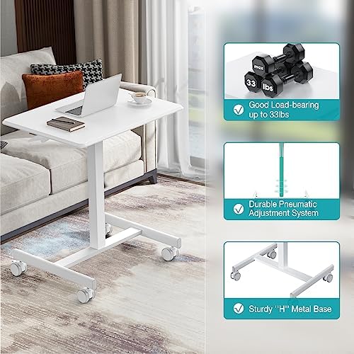 DUMOS Small Standing Desk with Wheels, Laptop Desk, 19 Inch