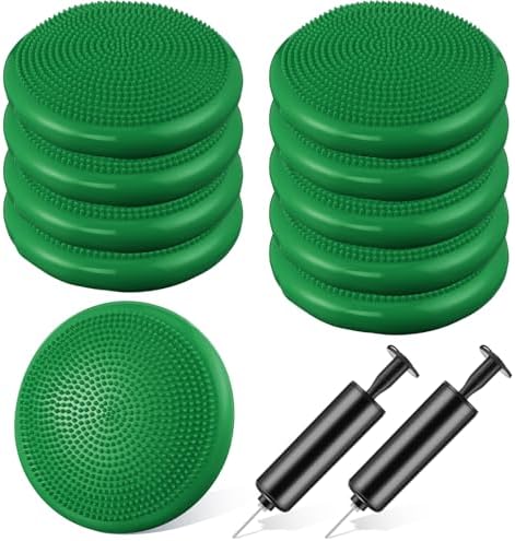 Leitee 10 Pcs Wobble Cushion Inflated Wiggle Seats Balance Disc