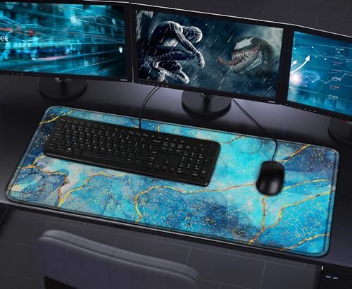 Large Gaming Mouse Pad with Stitched Edges (35.4X15.7In) Waterproof Pad