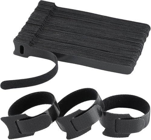 MVYC 150PCS 8 Inch Reusable Cable Ties Wire Ties Cord Organizer Cable Organizer Adjustable Cable Management Black