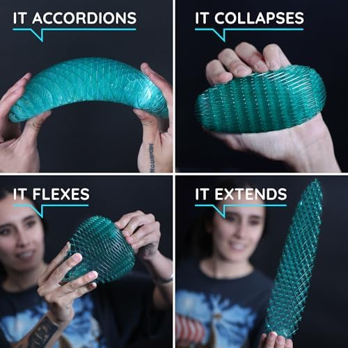 Morf Worm 3D Sensory Fidget Toy for Kids and Adults, Blue, Large