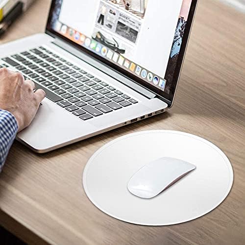 Dapesuom Round Mouse Pad, 8.7 x 8.7 Inch Premium-Textured Washable Non-Slip Rubber Base Cute Small Mouse Mat with Stitched Edge for Men Women Wireless Computer Laptop Gaming Desk Accessories, White