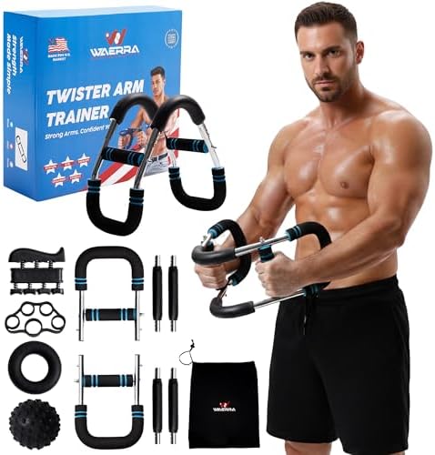 Twister Arm Trainer - Chest Workout Equipment for Home Gym, Forearm Trainer & Muscle Exerciser for Men and Women, Portable Home Workout Strength Training, Upper Body Exercise Bar