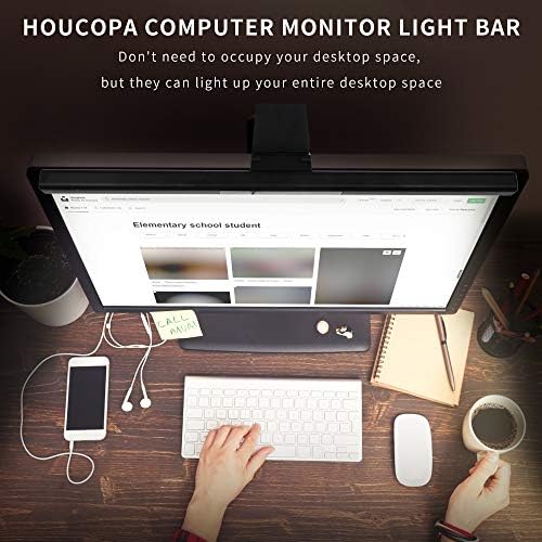 Computer Monitor Light Bar, Screen Light Bar e-Reading LED Task Lamp, Gaming Lights, Touch Stepless Dimming, 3 Color Temperature,USB Powered Monitor Lamps for Desk/Office/Home
