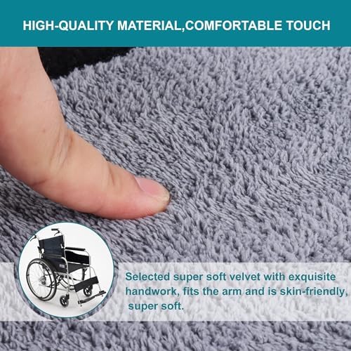 2 Pcs Wheelchair Armrest Pads Covers - Widened Self Adhesive Strips Comfortable and Protective for Wheelchairs, Office Chairs, and Armrest Chairs Comfort Padding Pressure (2 Pcs Size：M)