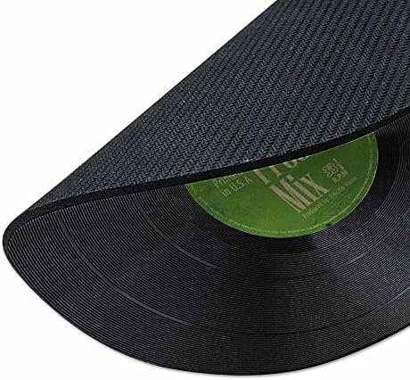 Non-Slip Round Mousepad, WIRESTER Vintage Vinyl Record Green Mouse Pad for Home, Office and Gaming Desk