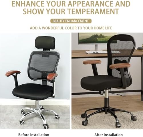 Office Chair Arm Covers Leather Office Removable Armrest Covering Stretch Water Resistant Chair Seat Hand Rest Protector for Computer Desk Chairs 1 Pair Orange