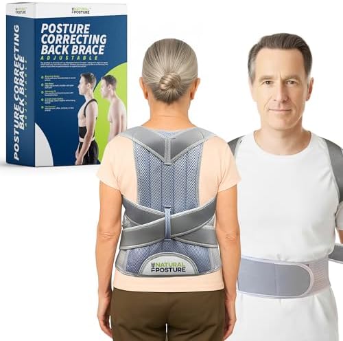 The Natural Posture Posture Corrector for Men and Women - Lumbar Back Brace and Shoulder Straightener - Helps Provide Lower Back Support and Relief - Adjustable, Comfortable and Easy to Wear