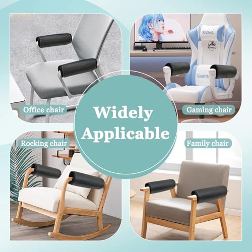 Wheelchair Arm Cushions-Wheel Chair Armrest Covers Transport Chair Arm Rest Support Pads Office Chair Padded Accessories Soft Easy Clean PU and Plush Double Sided, Thickened (2 PCS)