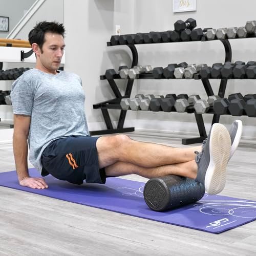 OPTP AXIS Firm Density Foam Roller – Round, Black, 12"L X 6"