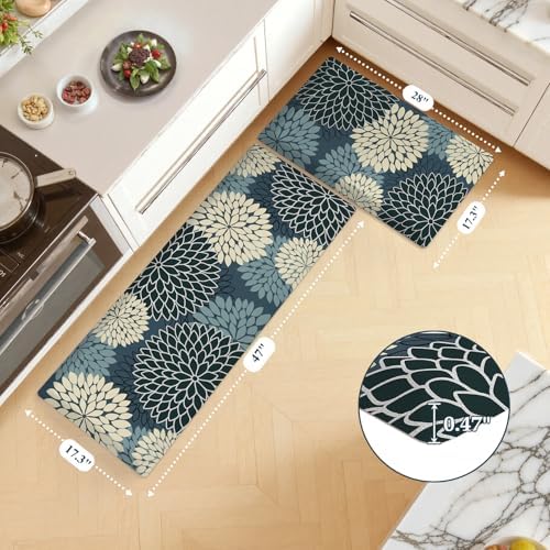 KIMODE Kitchen Mats for Floor 2PCS,Cushioned Anti Fatigue Standing Mat