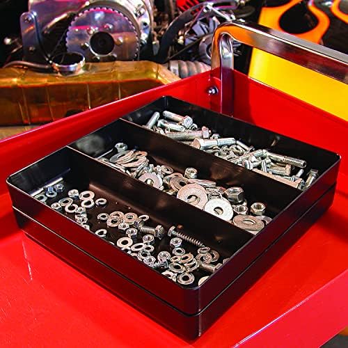 Ernst Manufacturing Toolbox Tray: Stackable Tray in Orange with 3 Compartments - Ideal for Trades, Mechanics, Electricians, Plumbers, Household Use, Hobbies, and More - Heavy Duty - Made in the USA