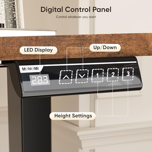 Monomi 39.4" Electric Standing Desk, Height Adjustable sit Stand up,Brown