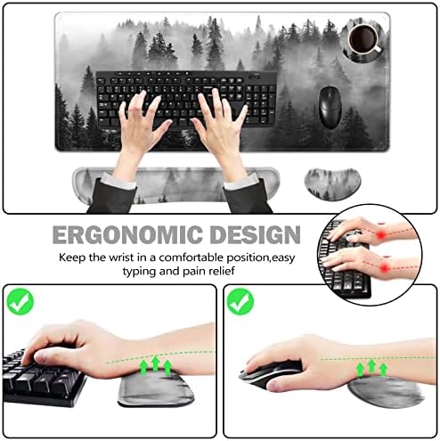 ToLuLu Extended Gaming Mouse Pad, Ergonomic Keyboard Mouse Wrist Rest Set
