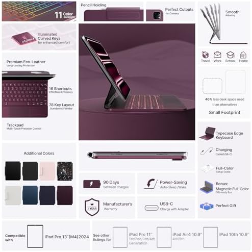 typecase Edge Magic-Style Magnetic Keyboard Case for iPad Air 13/Pro 12.9