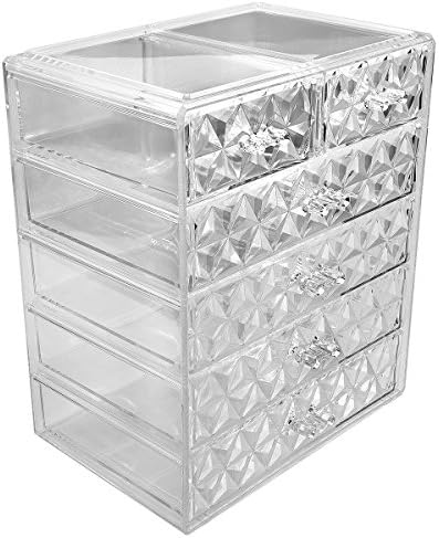 Sorbus 6-Drawer Makeup Organizer with Small & Wide Drawers (Diamond)