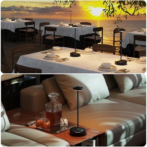 TBBGA Cordless Table Lamp Rechargeable 2 Pack, 5000mAh Battery Table Light