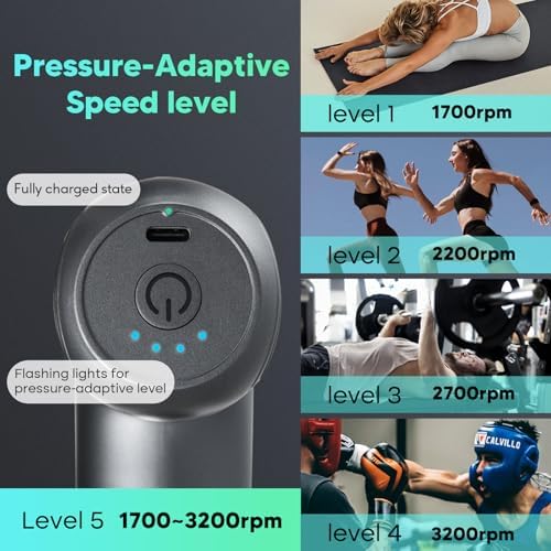 arboleaf Mini Massage Gun Deep Tissue Percussion for Back Pain, with Case