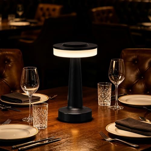 LED Portable Cordless Rechargeable Table Lamp,Black