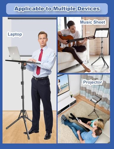 GSOW Projector Stand, Adjustable 26-56" Laptop Tripod with Carry Bag