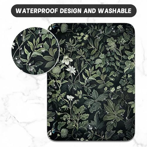 Small Mouse Pad, Mini Mouse Pad 6 x 8 Inch, Thick Rubber Waterproof Mouse Mat, Cute Mousepad for Women Men Wireless Mouse Laptops Home Office, Vintage Plants