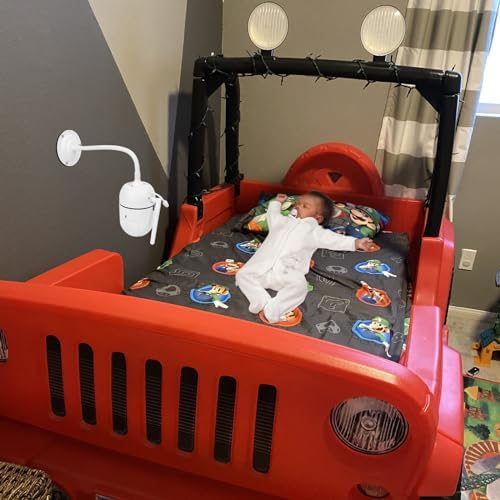 Baby Monitor Wall Mount Holder Compatible with HelloBaby HB65/HB6550/HB6339/HB6558/HB66/HB248,ANMEATE SM935E/SM650,Bonoch,ChildsFarm Baby Monitor,Adjustable Metal Mount,1 Pack,White