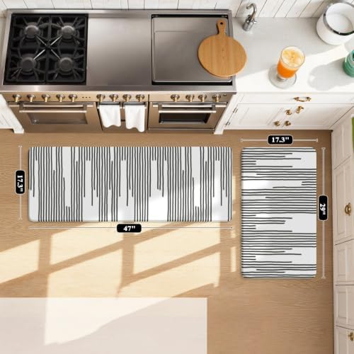 KIMODE Anti Fatigue Mats for Kitchen Floor,Farmhouse Kitchen Rugs Sets of 2