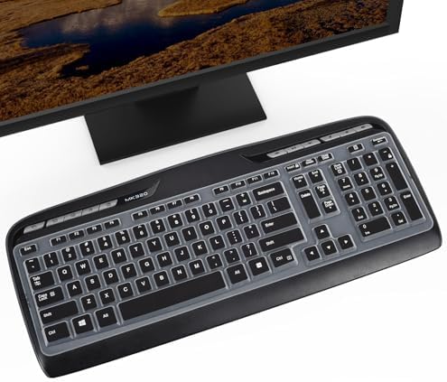 Keyboard Cover Skin Protector for Logitech MK320, YR002, Y-R0009, MK335, MK300, K330 - Part 316G115 Wireless Desktop Accessories,Silicone Keyboard Protective Skin-Black