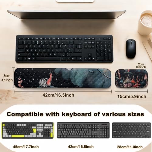 Keyboard Wrist Rest Mouse Wrist Support, Memory Foam Wrist Rest Pad for Computer Laptop, Ergonomic Wrist Cushion Support for Typing Pain Relief, Gaming Home Office, Snail