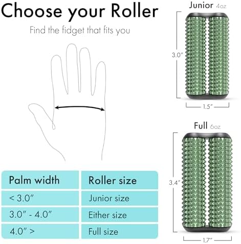 ONO Roller - Handheld Fidget Toy for Adults | Help Relieve Stress, Anxiety, Tension | Promotes Focus, Clarity | Compact, Portable Design (Acupressure, Junior Size - Aluminum)