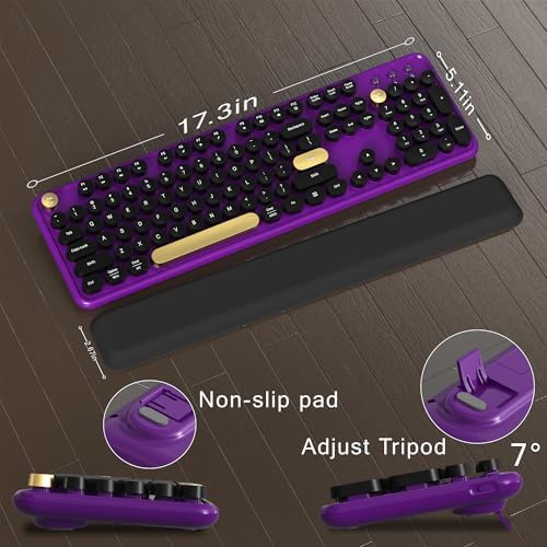 Colorful MPTOG Wireless Computer Keyboard and Mouse Combo (Black-Purple)