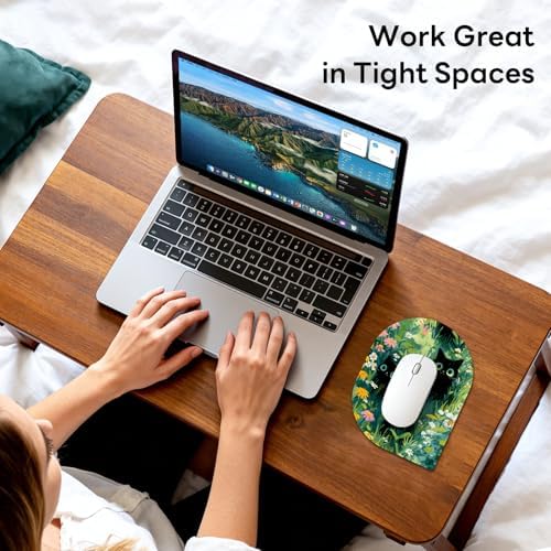 Contoured Oval Mouse Pad 6x8in Non-Slip for Laptop,Black Cats