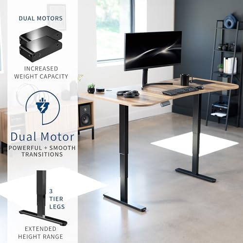 VIVO Reclaimed Wood 63 x 32 in Standing Desk, DESK-KIT-2B1P