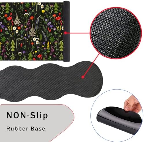 Mouse Pad,Large Pink Desk Mat, 4in1 XXL Mousepad + Keyboard Wrist Rest+Mouse Wrist Rest+Coaster Set with Ergonomic Desk Pad for Home Office Table Computer-Cute Flowers