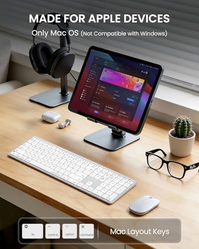 SABLUTE Bluetooth Keyboard and Mouse for Mac, Multi-Device, 7-Color Backlit