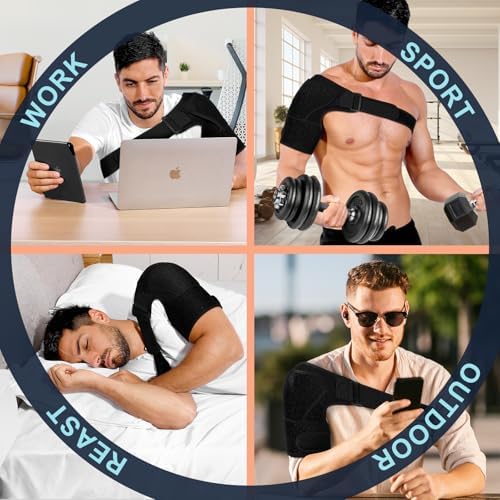 Shoulder Brace for Men and Women,Adjustable Shoulder Compression Sleeve