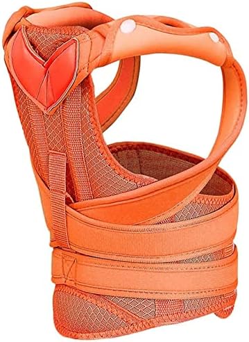 Posture Corrector Adjustable Back Shoulder Straighten Orthopedic Brace Belt for Kyphosis, Chest Slouching and Humpback, Improving Posture Back Posture (Color : Orange, Size : Large)