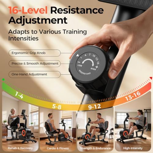 YOSUDA Recumbent Exercise Bike for Home，Magnetic Staionary Bike for Seniors