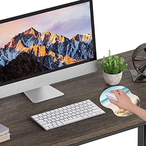Mouse Pad, Mouse Pad Wrist Support, Pain Relief Wrist Rest Pad with Anti-Slip PU Base for Gaming, Home, Office & Travel, Sturdy & Comfortable, Beach