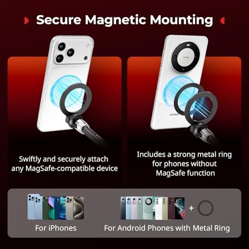 SmallRig Magic Arm Clamp, Phone Mount for Magsafe & Magnetic Adapter Ring