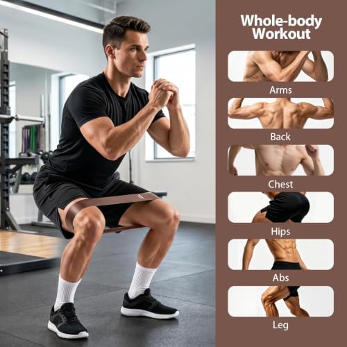 6-Pack Premium Natural Rubber Thickened Workout Resistance Bands Set for Home Gym & Physical Therapy, Anti-Snap Durable Exercise Bands for Full Body Strength Training, Legs, Glutes, Multi-Level