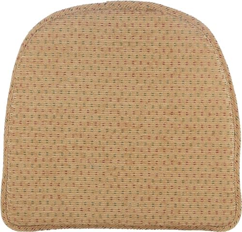 Klear Vu Raindrop The Gripper Non Slip Chair Cushions, Soft & Comfortable Seat Pad, Sitting Pillow for Kitchen, Dining or Office, 6 Count (Pack of 1), Natural