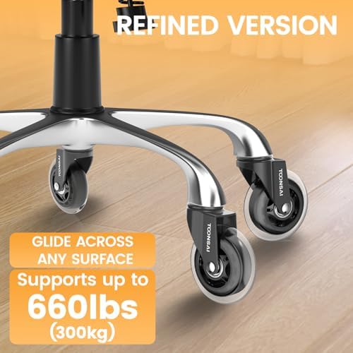 3 Inch Office Desk Chair Wheels Replacement, Stem 7/16-7/8 (-Black)