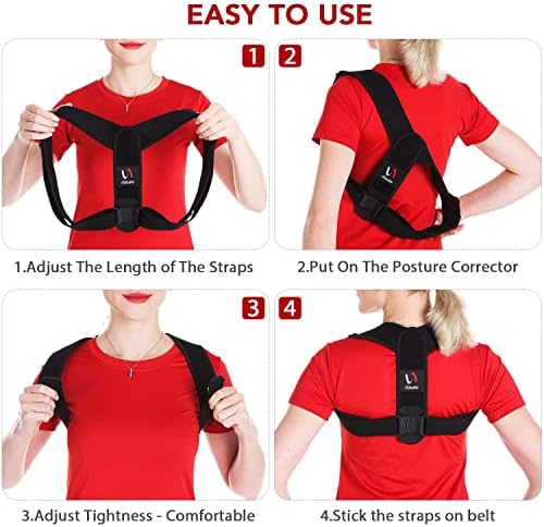 Schiara Posture Corrector for Men and Women, Comfortable Upper and Back Brace, Adjustable Back Support for Back, Shoulder and Neck