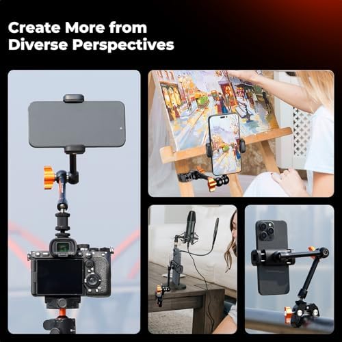 K&F CONCEPT 9.8" Magic Arm Clamp with Phone Holder
