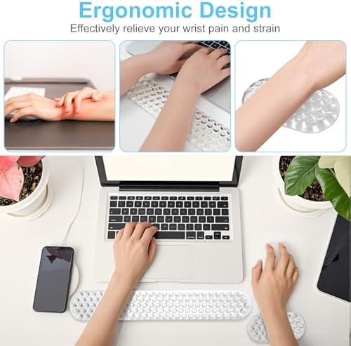 MOSISO Gel Wrist Rest Support for Mouse Pad&Keyboard Set, Transparent