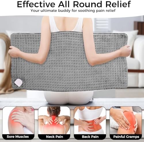 Heating Pad for Back, 17"×33" Electric Heating pad for Women, Men