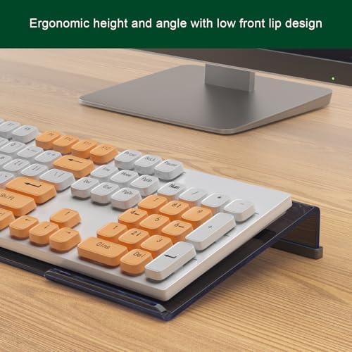 Computer Keyboard Stand Holder - Ergonomic Acrylic Keyboard Stand for Desktop Comfortable Keyboard Tray Riser with Silicone Anti-Slip Strip for Home School Office Desk Accessory, Black